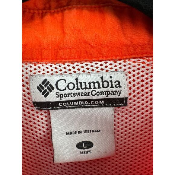 Columbia Fishing Shirt Men Large Orange Clemson Tigers PFG Outdoor Button Cotton - Picture 2 of 7